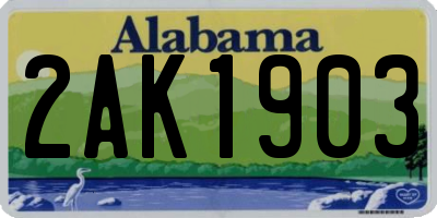 AL license plate 2AK1903