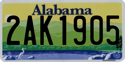 AL license plate 2AK1905