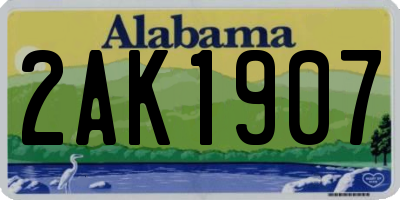 AL license plate 2AK1907