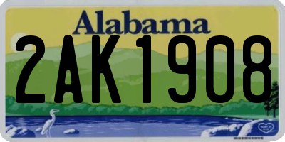 AL license plate 2AK1908