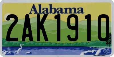 AL license plate 2AK1910