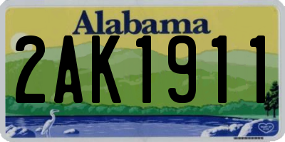 AL license plate 2AK1911