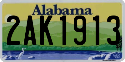 AL license plate 2AK1913
