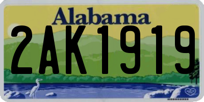 AL license plate 2AK1919