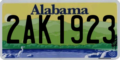 AL license plate 2AK1923