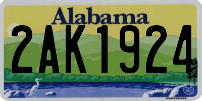 AL license plate 2AK1924