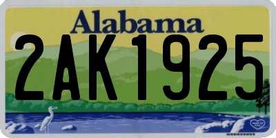 AL license plate 2AK1925