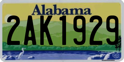 AL license plate 2AK1929