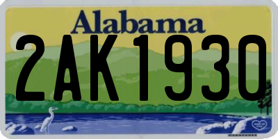 AL license plate 2AK1930