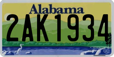 AL license plate 2AK1934