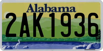 AL license plate 2AK1936