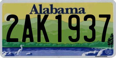 AL license plate 2AK1937