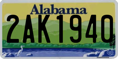 AL license plate 2AK1940
