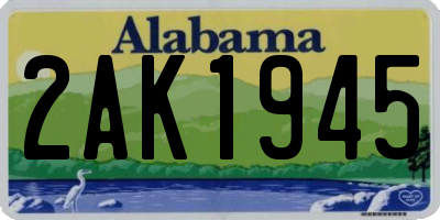 AL license plate 2AK1945