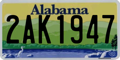 AL license plate 2AK1947