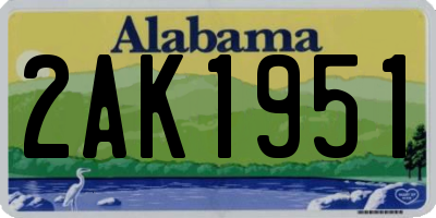 AL license plate 2AK1951