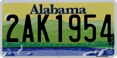AL license plate 2AK1954
