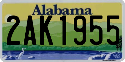 AL license plate 2AK1955