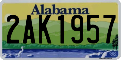 AL license plate 2AK1957