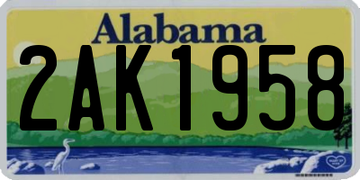 AL license plate 2AK1958