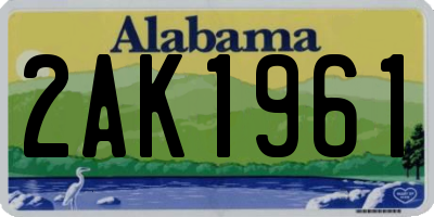 AL license plate 2AK1961