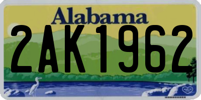 AL license plate 2AK1962