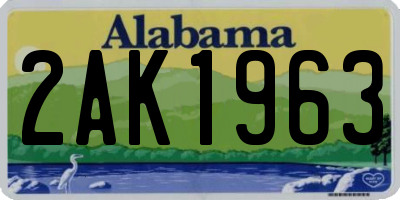 AL license plate 2AK1963