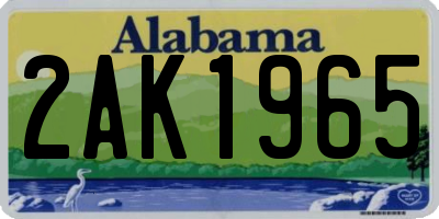 AL license plate 2AK1965