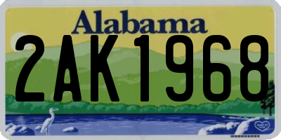 AL license plate 2AK1968