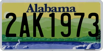 AL license plate 2AK1973