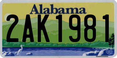 AL license plate 2AK1981