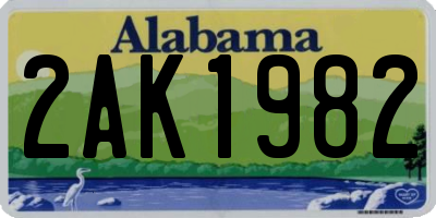 AL license plate 2AK1982