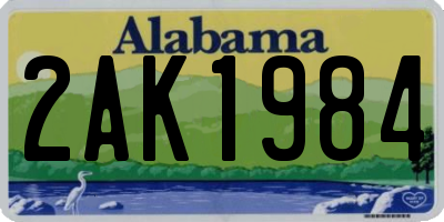 AL license plate 2AK1984