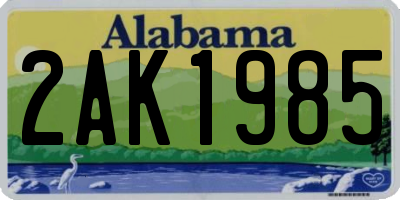 AL license plate 2AK1985