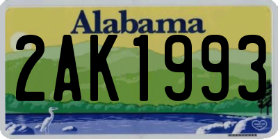 AL license plate 2AK1993