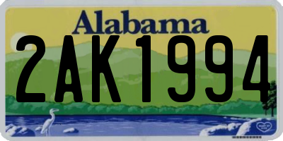 AL license plate 2AK1994