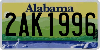 AL license plate 2AK1996
