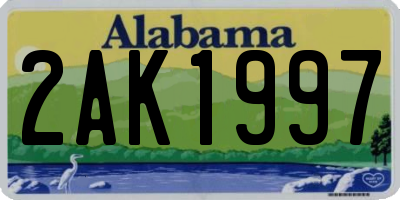 AL license plate 2AK1997