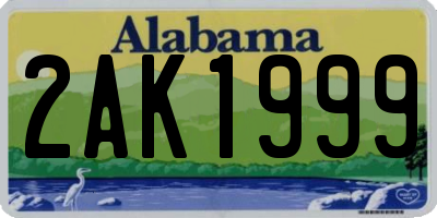AL license plate 2AK1999