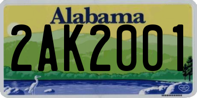 AL license plate 2AK2001