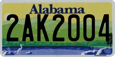 AL license plate 2AK2004