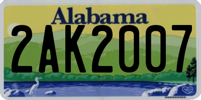 AL license plate 2AK2007