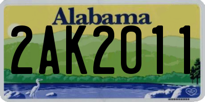 AL license plate 2AK2011