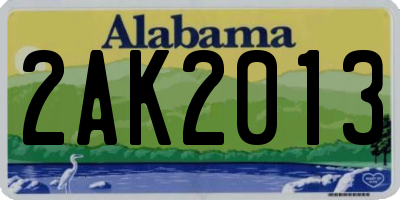 AL license plate 2AK2013
