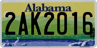AL license plate 2AK2016
