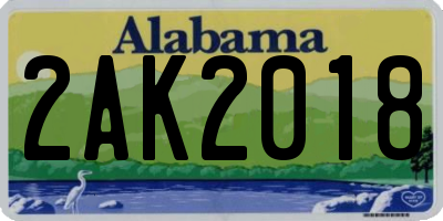 AL license plate 2AK2018