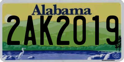 AL license plate 2AK2019