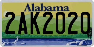 AL license plate 2AK2020