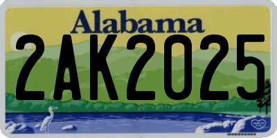 AL license plate 2AK2025