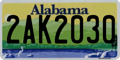 AL license plate 2AK2030